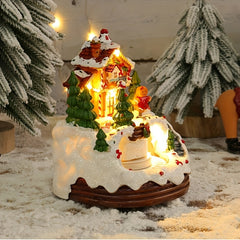 Christmas Lighted House Ornament Musical Animated Lighted Decoration