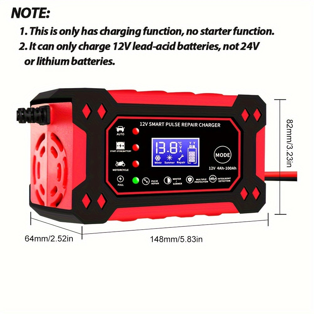 Keep Your Battery Charged: AU 6A 12V Digital Car Battery Charger | Car Accessories |