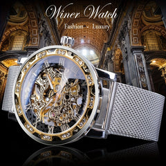 Elevate Your Style with the Men's Fashion Rhinestone Mechanical Watch | Men Watches|