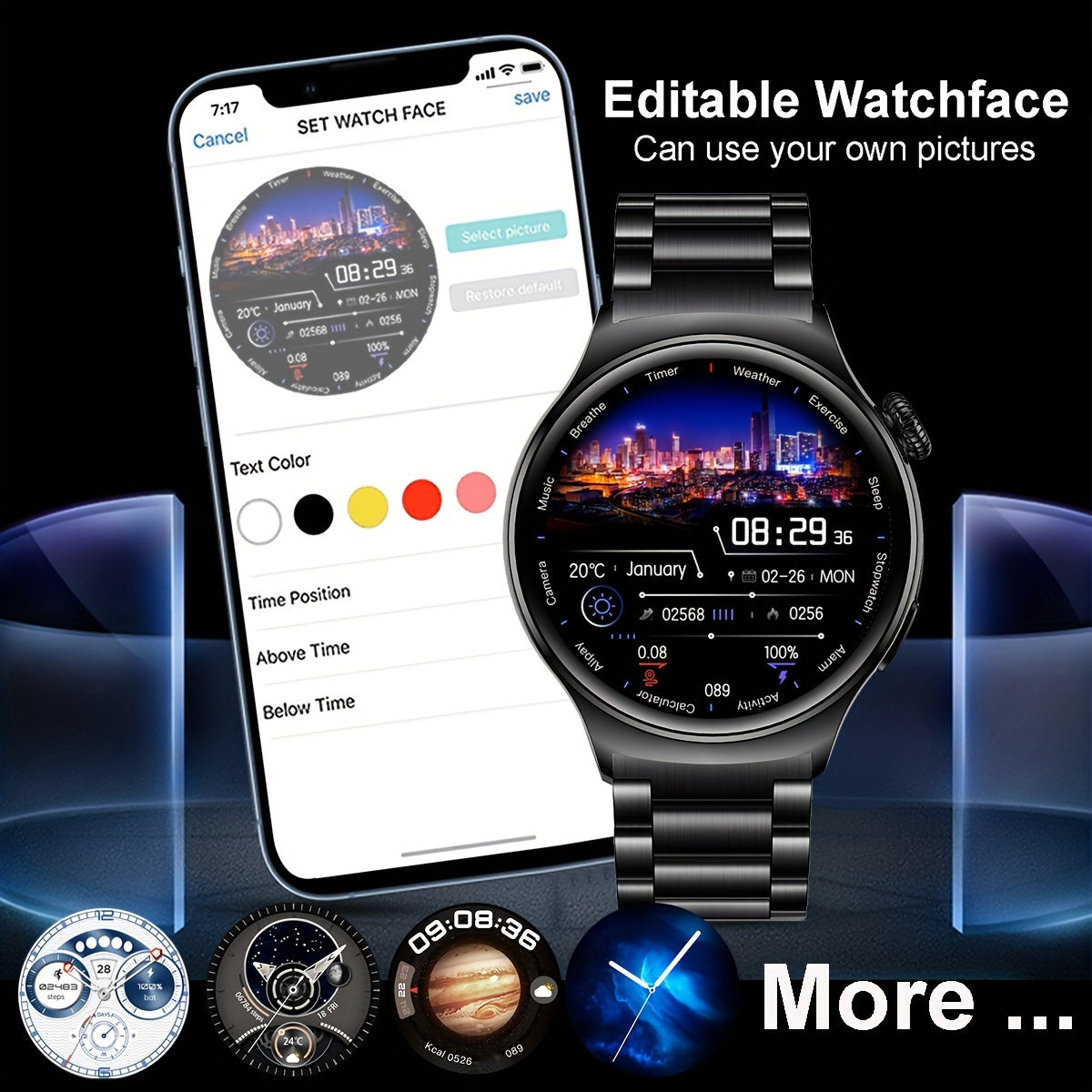 Big Screen Smart Watch for Men with Custom Dial and Call Answering | Smart Watches |