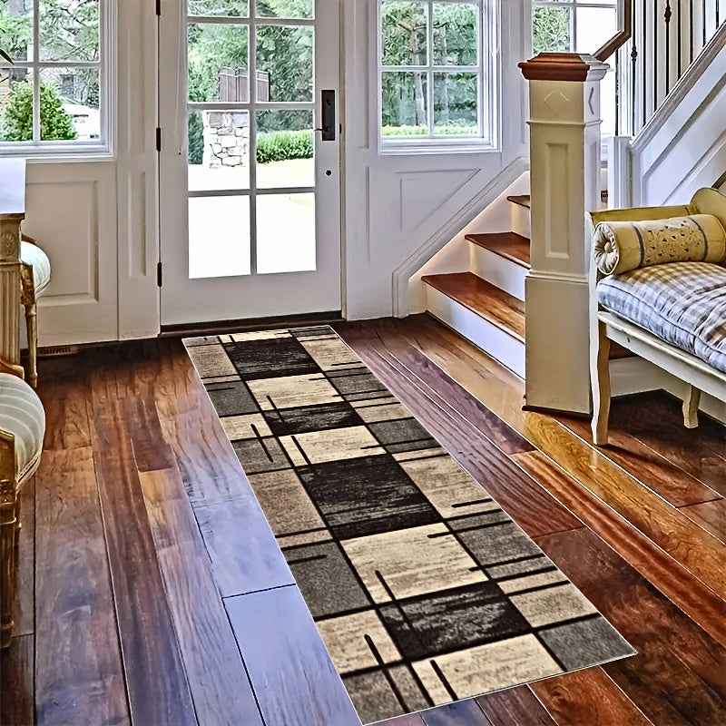 Geometric Absorbent Non Slip Rug - Stain Resistant Waterproof Long Strip Floor Mat | Rugs & Mats |