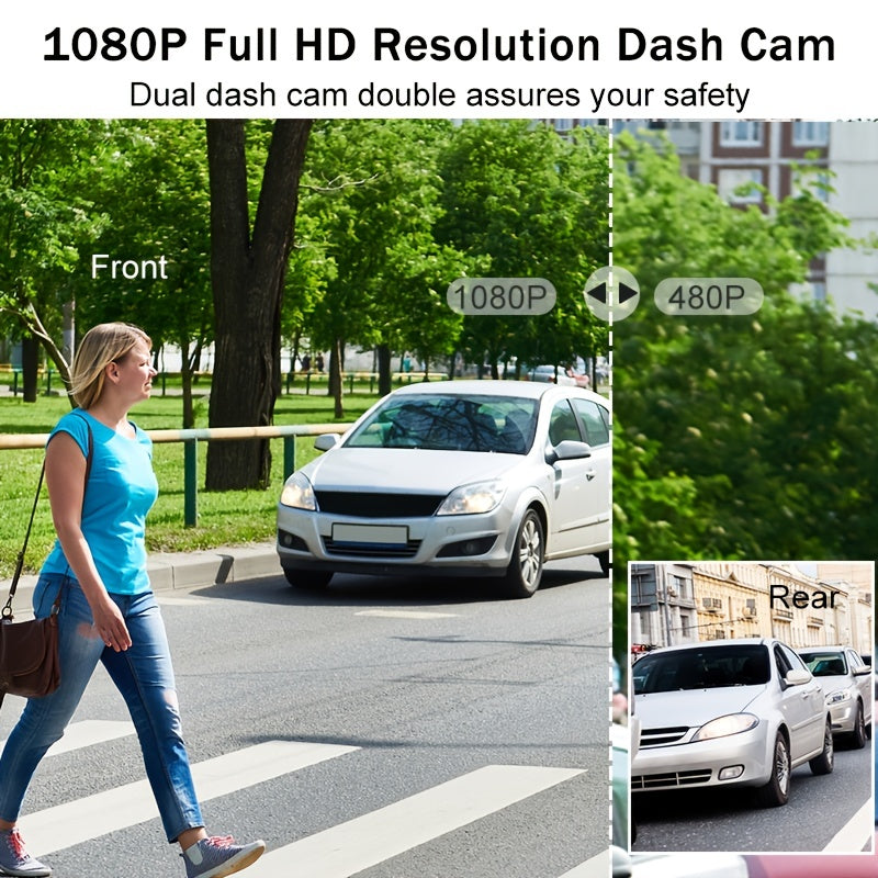 Dual Front & Rearview Camera Dash Cam with 10.16 CM Touchscreen Display | Dash Cams |