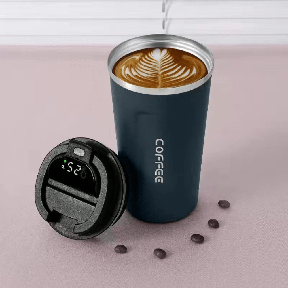 Enjoy Perfect Brews Anywhere: 304 Stainless Steel Coffee Mug with Temperature Display | Drinkware |