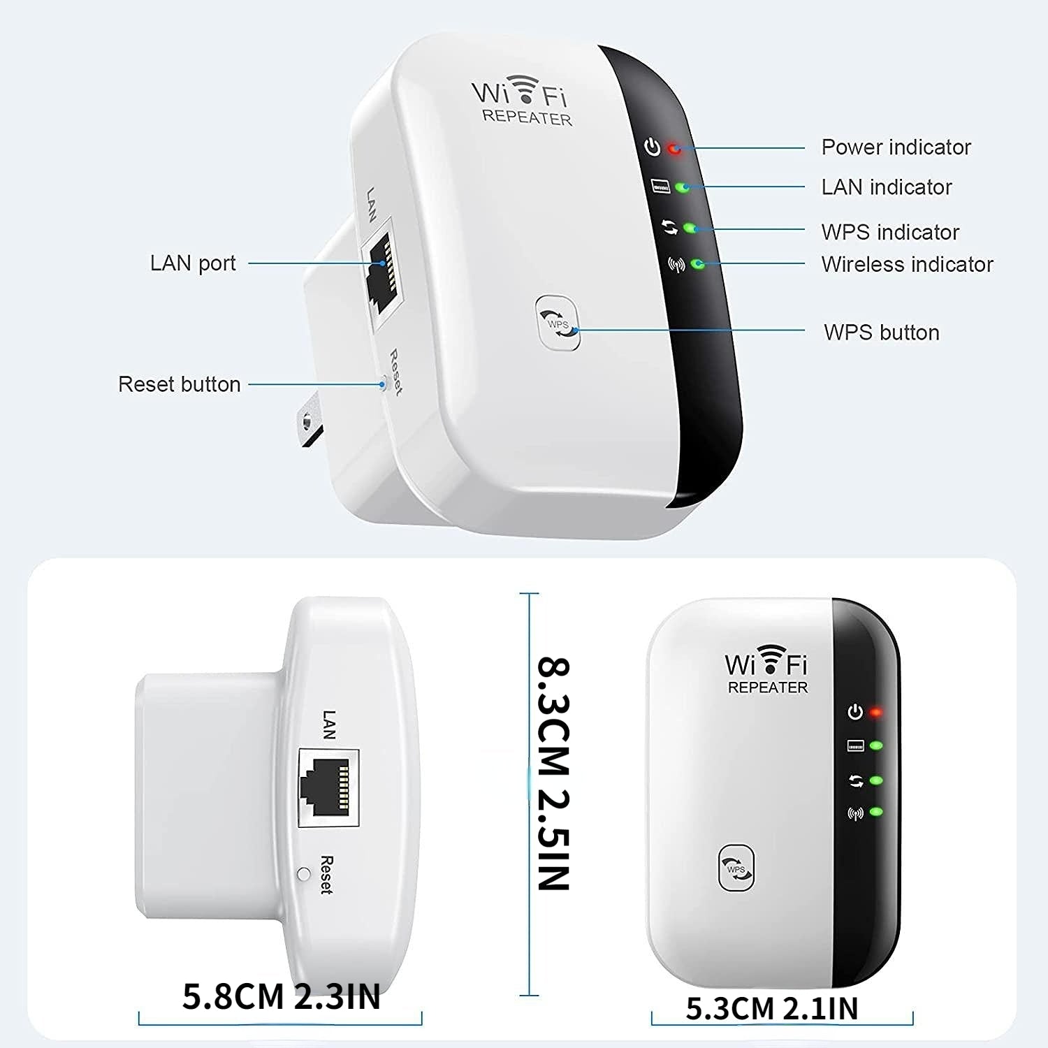 300Mbps WiFi Repeater WiFi Extender Amplifier WiFi Booster WiFi Signal 802.11N Long Range Wireless WiFi Repeater (AU Plug)