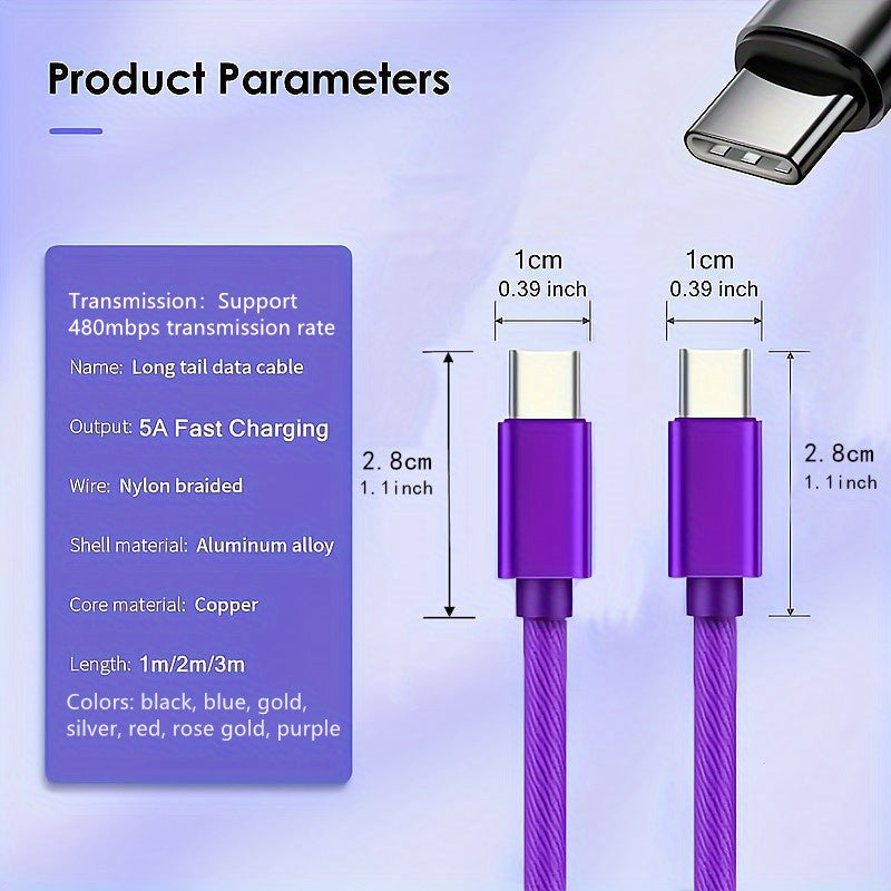 60W USB-C to Type-C Fast Charging Cable - Universal Compatibility | Charging Cables|