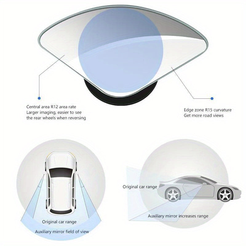 Enhanced Safety on the Road: 2pcs Frameless Car Blind Spot Mirrors | Car Accessories|