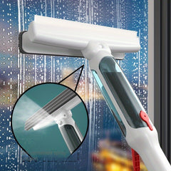 1set, 2 In 1 Glass Wiper For Scraping And Washing, High-rise Window Cleaning Double-sided Window Glass Floor Cleaning Scraper Brush, Window Squeegee, Water Squeegee, Car Windshield Scraper, Household Scraping Tool, Cleaning Supplies, Cleaning Tool