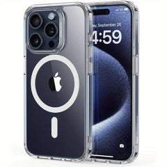 High Quality for Iphone 16 Case with Magsafe, Strong Magnet, Non-Yellowing, Shockproof Slim Phone Case Mag Safe Thin Cover Women Men Clear (Iphone 16 Promax)