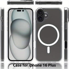 High Quality for Iphone 16 Case with Magsafe, Strong Magnet, Non-Yellowing, Shockproof Slim Phone Case Mag Safe Thin Cover Women Men Clear (Iphone 16 Promax)