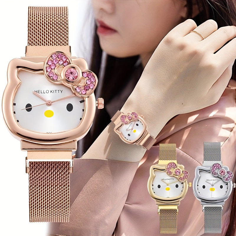 Adjustable Strap Authorized Sanrio Cartoon Hello Kitty Watch, Cute Birthday, Christmas, and Thanksgiving Gift