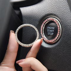 Add Sparkle to Your Car's Interior with Rhinestone Ignition Ring Decoration | Car Accessories|