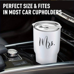 Celebrate Love on the Go with Our Mr. and Mrs. Car Cups Set | Drinkware |