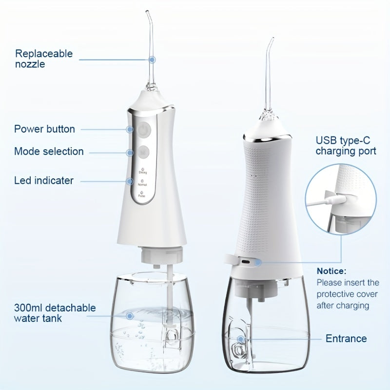 300ml Electric Water Flosser Set for Teeth Whitening With 5 Jet Tips | Oral Care |