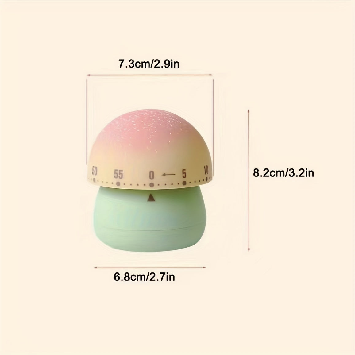 1pc, Cute Kitchen Timer, Cartoon Mushroom Shaped 60 Minutes Mechanical Timer, Mechanical Timer For Cooking, Sports, Beauty, Study, Kitchen Accessaries, Dorm Essenitals, Back To School Supplies