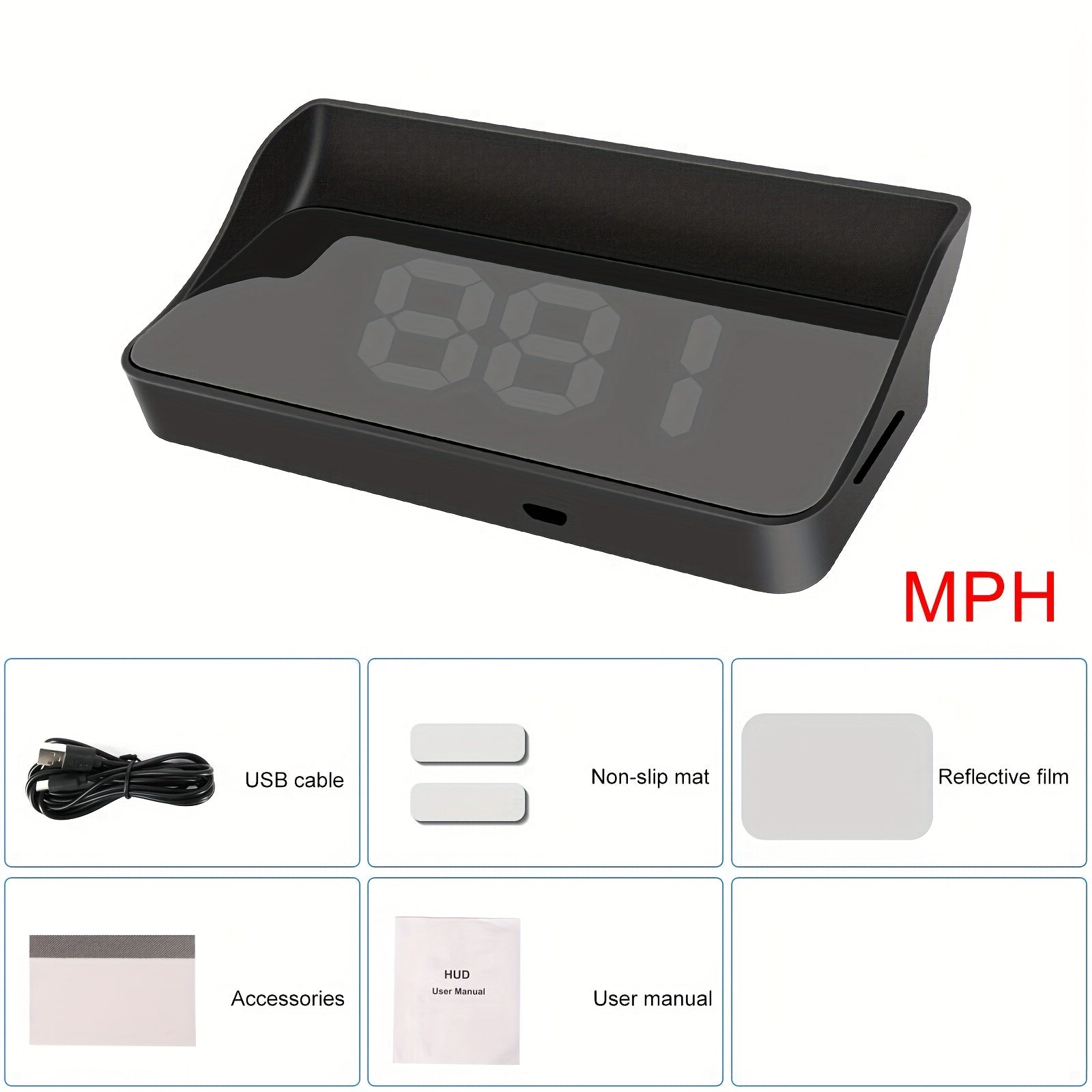 HUD Head Up Display Vehicle Speed Multifunctional LCD Projection Instrument Cluster MPH Or KM/H | Car Accessories|