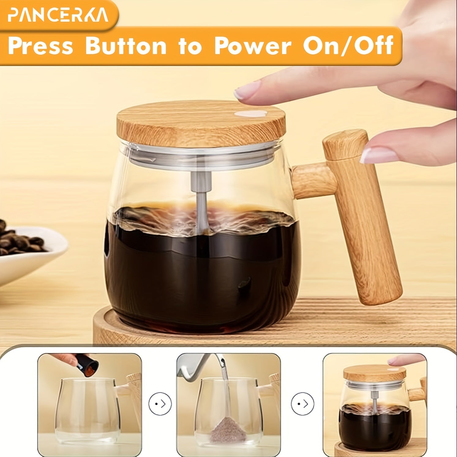 400ml Electric Self-Stirring Mug / Glass Tumbler | Kitchen Utensils |