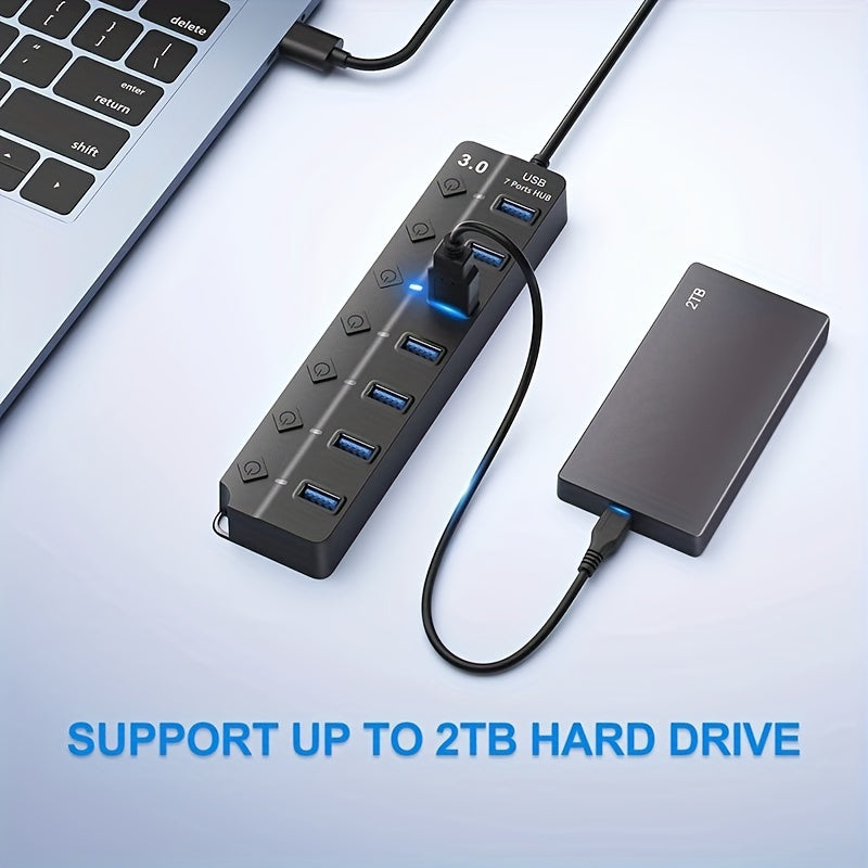 Enhance Your PC Connectivity with the 7-Port USB 3.0 Hub | Electronics|