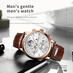 Elevate Your Style with the LIGE Luxury Leather Chronograph Watch for Men | Men Watches|