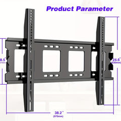 Heavy Duty Fixed TV Wall Mount For Most 50-120 "TVs, VESA Up To 900x600mm, 65 70 75 80 85 90 95 100 110 Inch Low Profile TV Wall Mount Bracket, Large TV Mount