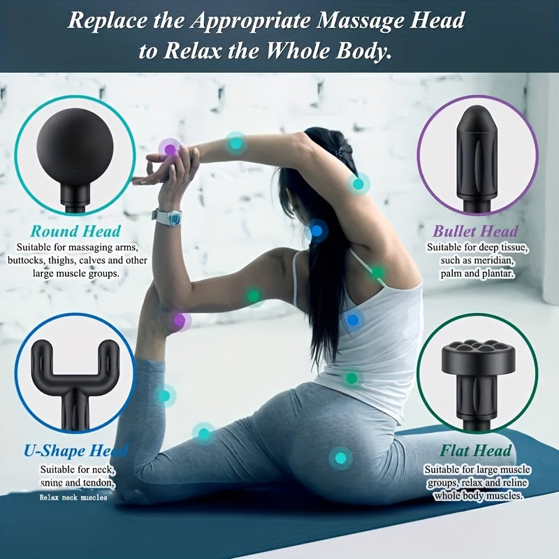 1pc Deep Tissue Massage Gun - Handheld, Compact Design, Ideal for Body, Back, and Neck | Massagers |