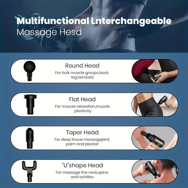 1pc Deep Tissue Massage Gun - Handheld, Compact Design, Ideal for Body, Back, and Neck | Massagers |