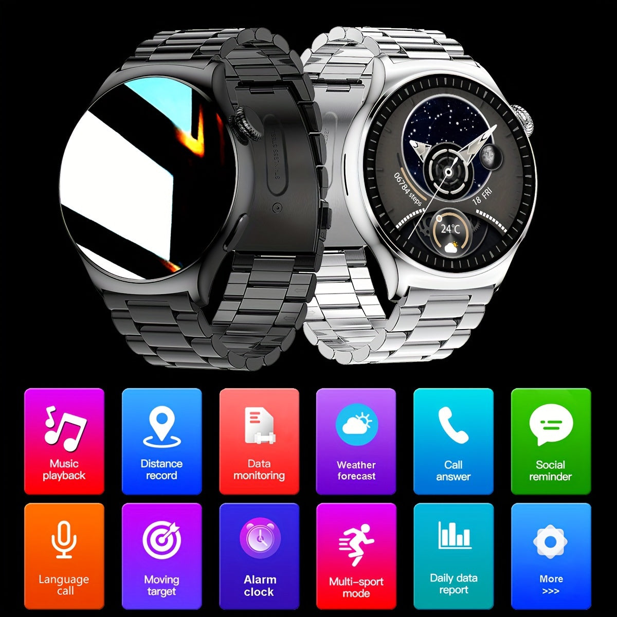 Big Screen Smart Watch for Men with Custom Dial and Call Answering | Smart Watches |