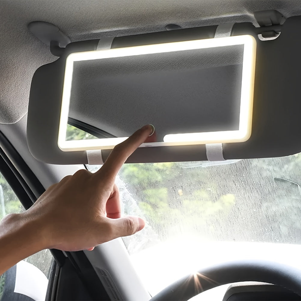 Car Sun Visor LED Vanity Mirror With Light 3 Brightness Adjustment Makeup Mirror Car Accessories