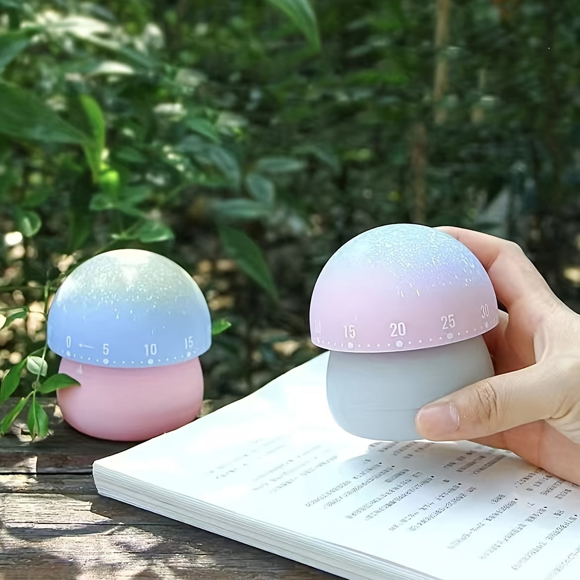 1pc, Cute Kitchen Timer, Cartoon Mushroom Shaped 60 Minutes Mechanical Timer, Mechanical Timer For Cooking, Sports, Beauty, Study, Kitchen Accessaries, Dorm Essenitals, Back To School Supplies