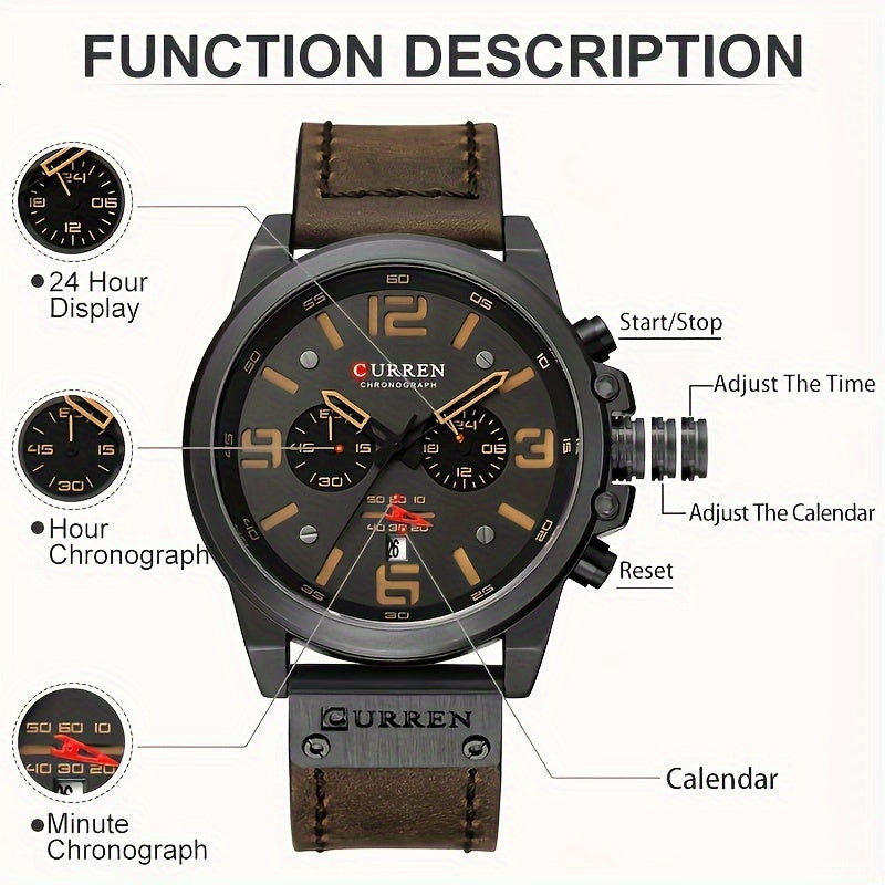 CURREN Retro Classic Chronograph Men's Watch | Men's Watches |