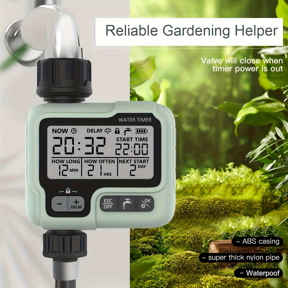 Effortless Garden Watering with HCT-322 Automatic Water Timer | Gardening Equipment |