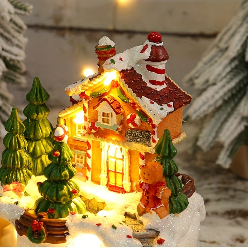 Christmas Lighted House Ornament Musical Animated Lighted Decoration