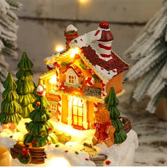 Christmas Lighted House Ornament Musical Animated Lighted Decoration