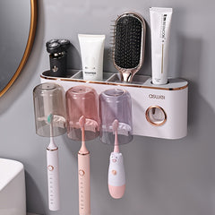 Keep Your Bathroom Neat: Wall Mounted Toothbrush Holder with Cup | Bathroom Accessories |