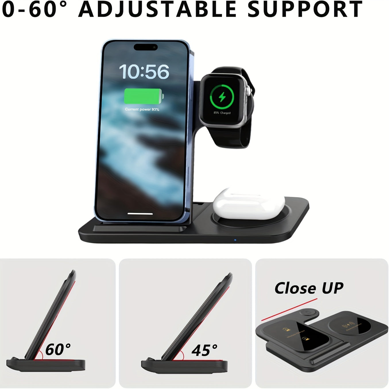 3-in-1 Foldable Wireless Charging Station - Fast Charge for Multiple Devices | Wireless Charging |