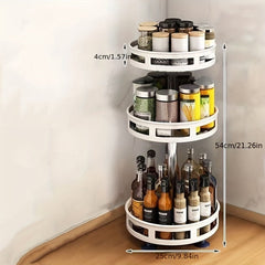 Efficient Countertop Organization: Rotatable Kitchen Seasoning Rack | Storage Organization |