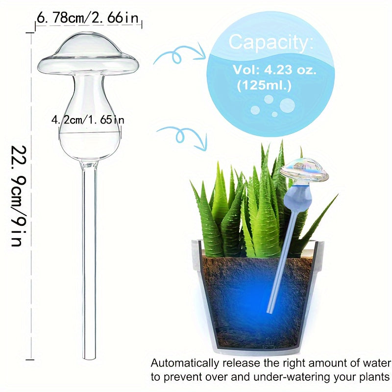 2pcs, Plant Watering Ground Insert, Rainbow Mushroom Automatic Watering Pot, Automatic Irrigation Device, Suitable For Indoor And Outdoor Plants