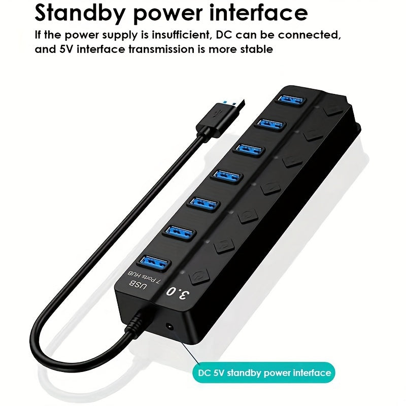 Enhance Your PC Connectivity with the 7-Port USB 3.0 Hub | Electronics|