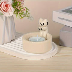 1pc Candle Holder, DIY Handmade Storage Box Cute Kitten Candle Holder, Table Decor, Home Decor For Mother's Day, Valentine's Day, Labor Day Gifts