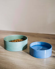 Buddy Dog Food and Water Bowl, Blue Medium