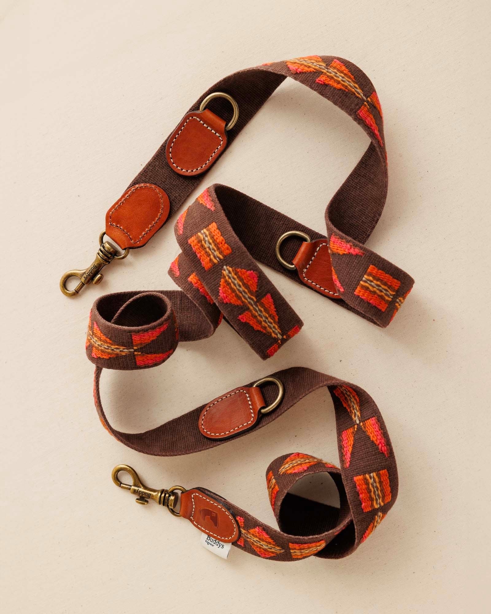 Adjustable Dog Lead: Etna Brown