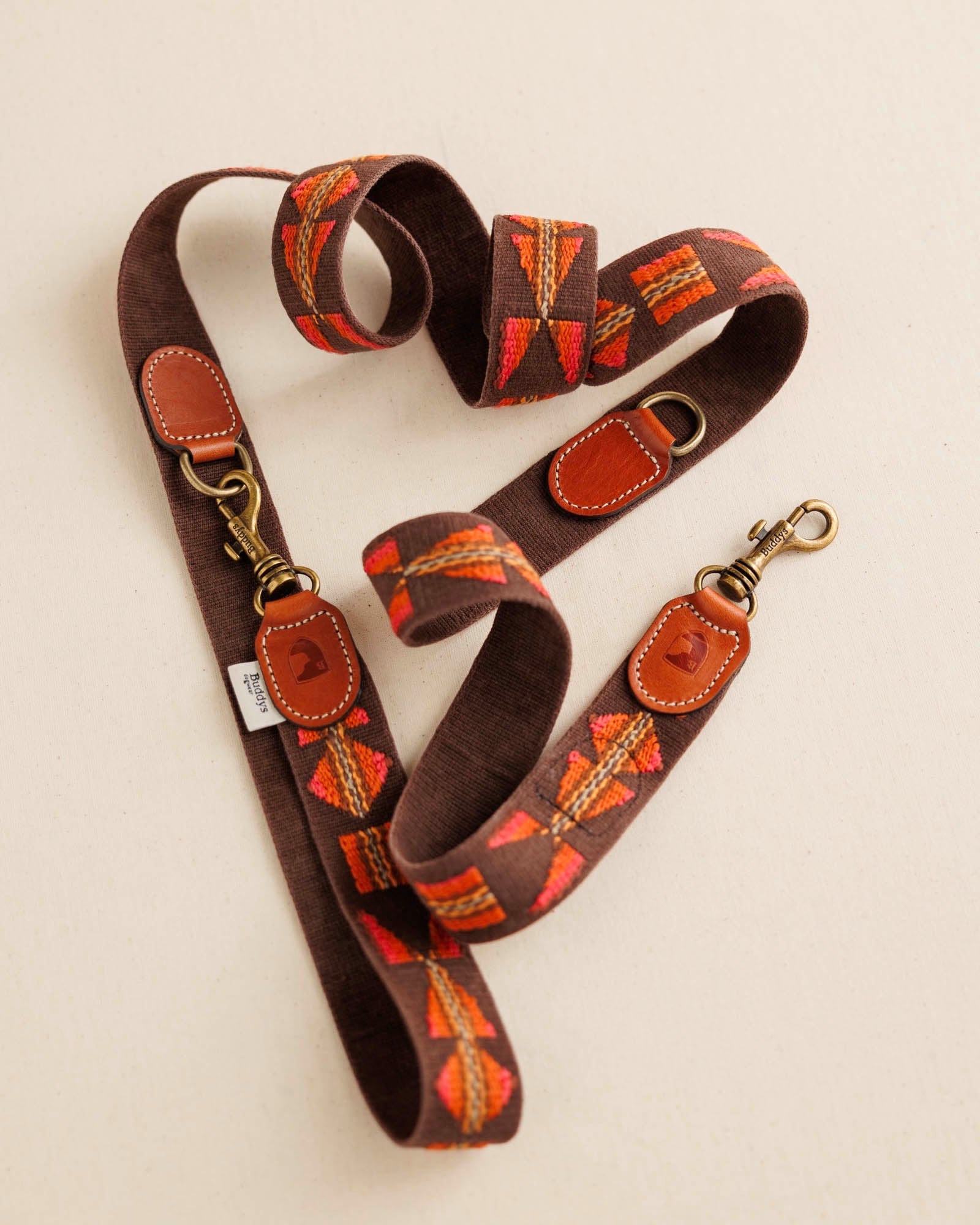 Adjustable Dog Lead: Etna Brown