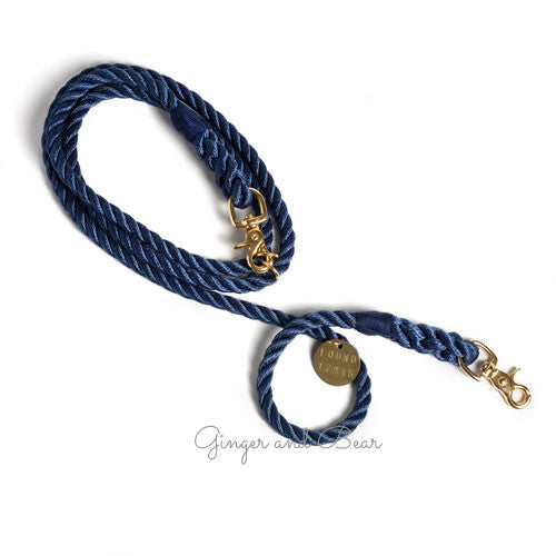 Adjustable Rope Leash, Navy