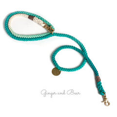 Adjustable Rope Leash, Teal