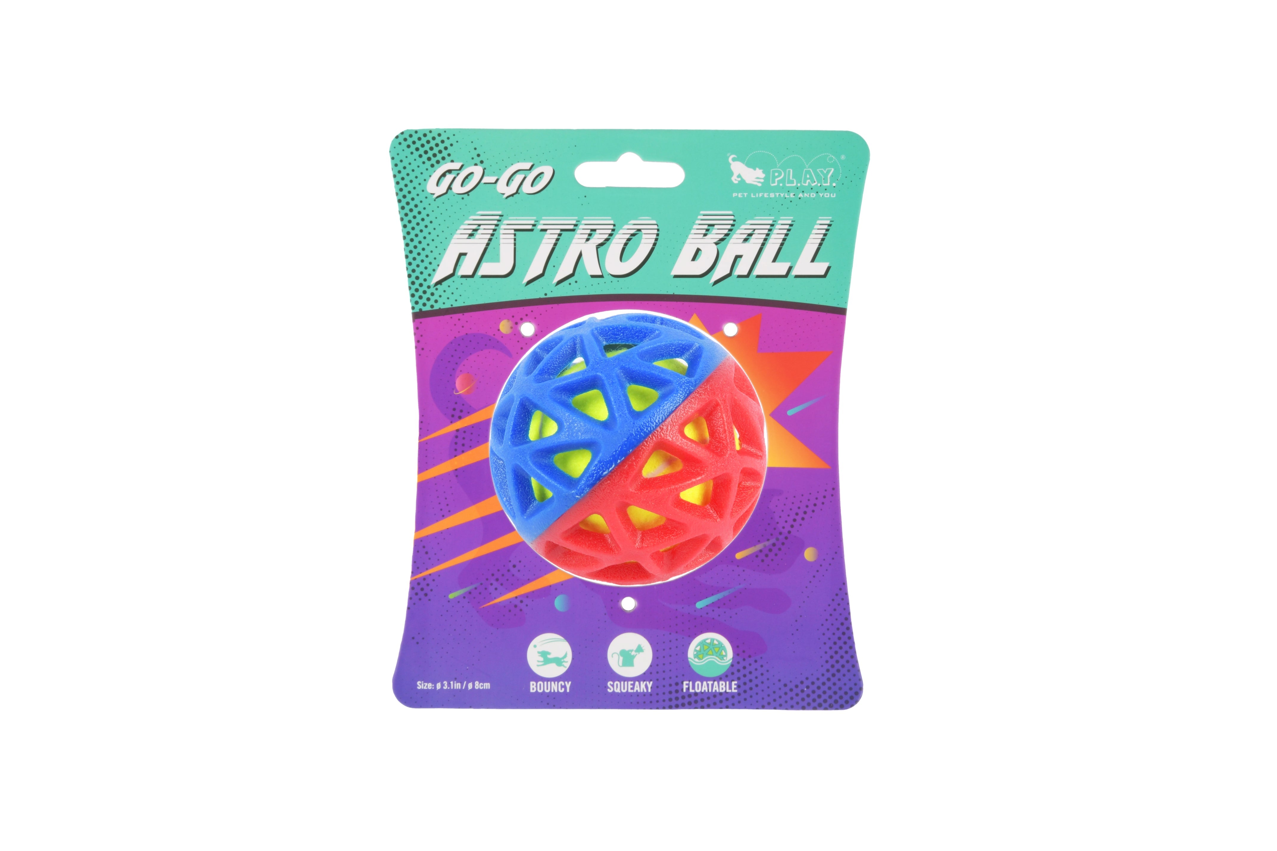 Fetch Bouncy Squeaky Dog toy, Go-Go Astro Ball