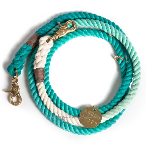 Adjustable Rope Leash, Teal