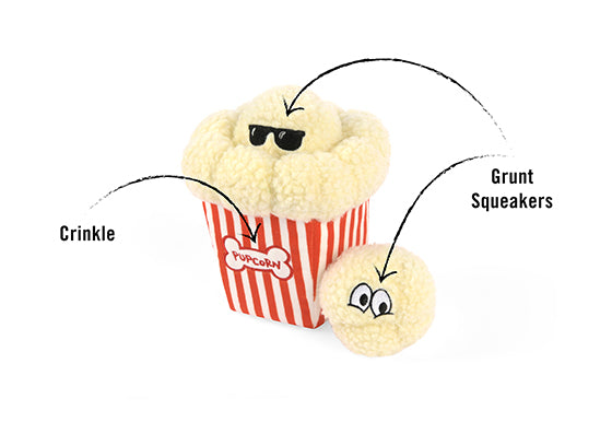 Hollywoof Cinema Squeaky Plush Dog toys, Bundle