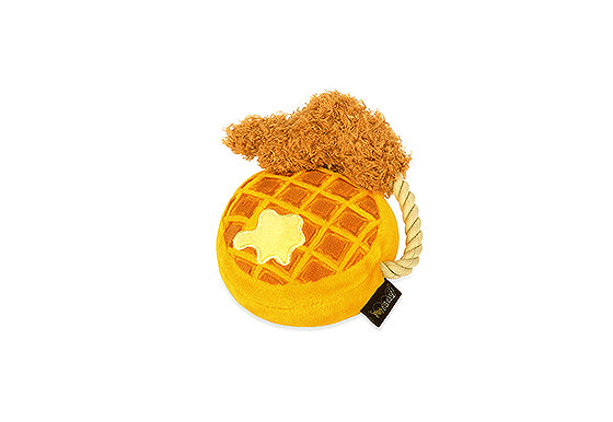 P.L.A.Y. Barking Brunch MINI Plush Dog toys, Chicken and Woofles (mini sized)