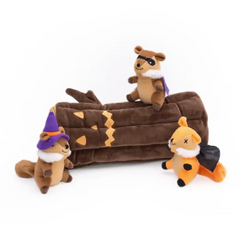 Halloween Burrow Sniff 'n Search Squeaky Dog Toy, Haunted Log