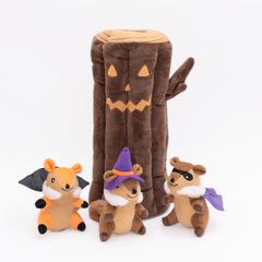 Halloween Burrow Sniff 'n Search Squeaky Dog Toy, Haunted Log