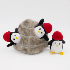 Holiday Burrow Penguin Cave, Sniff 'n Search Squeaky Dog Toy